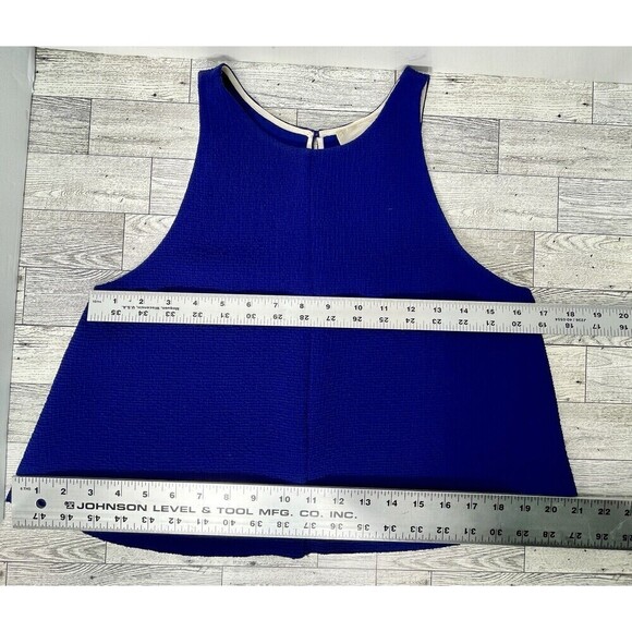 Le Fou Wilfred Top Womens X/S Blue Crop Top Minimalist Capsule Wardrobe - Picture 5 of 7